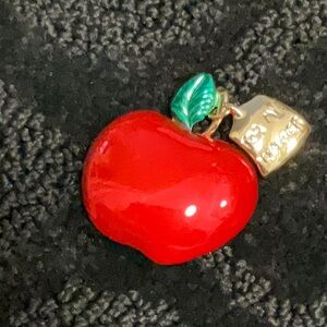 Red Apple Pendant with Gold Accents